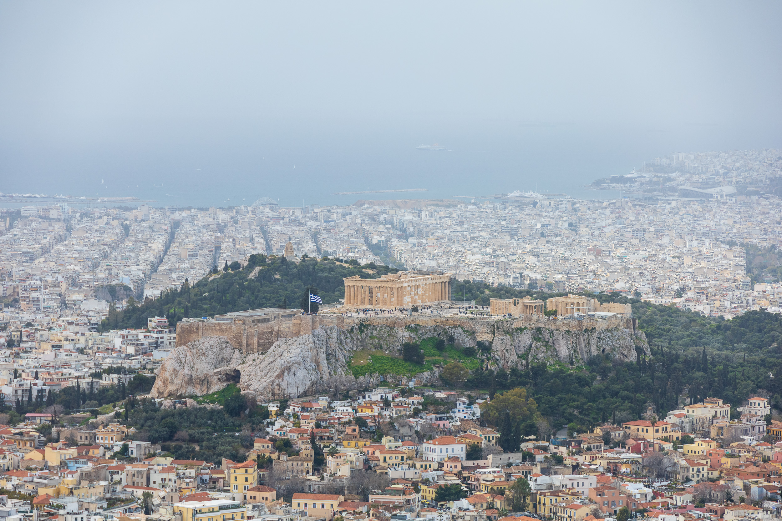 Панорама Афин с вершины холма Ликавитос